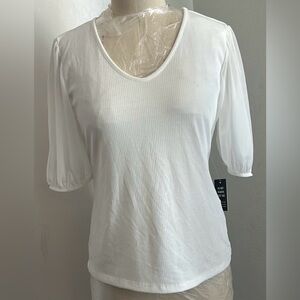 Express White Blouse with Puff Sleeves
